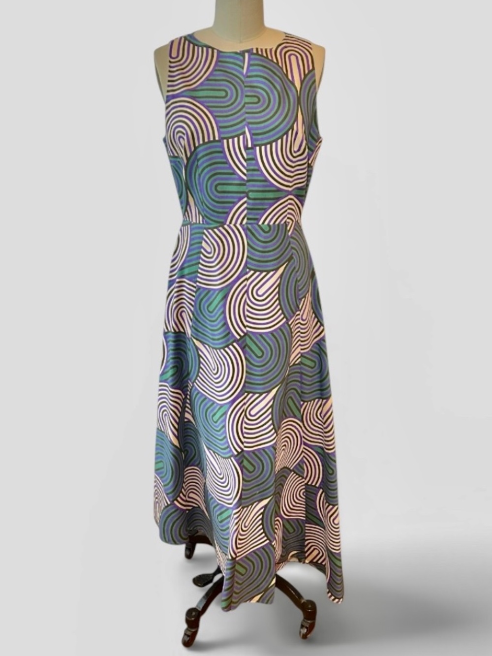 La DoubleJ A-Line Dress Women Geometric Print Green + Purple